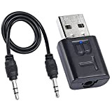 QIANRENON Adattatore USB Bluetooth 5.0 Adattatore audio wireless Ricevitore musicale per auto per sistema stereo Spesker portatile ecc. (Aux in) ...