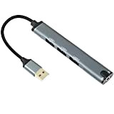 QIANRENON USB 3.0 Hub Docking station , USB 2.0 a 3 USB 3.0 Femmina Multiporta Splitter con TRRS1/8 (3,5 mm) ...