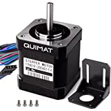 Quimat Nema 17 Stepper Motor Bipolar 2A 0.59Nm(84oz.in) 46mm Body 4-lead w/ 1m Cable & Connector and Mounting Bracket Kit ...
