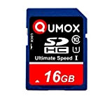 QUMOX 16GB SD HC 16 GB SDHC Class 10 UHS-I Secure Digital Scheda di Memoria HighSpeed Write Speed 20MB / ...