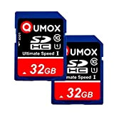 QUMOX 2pcs pacchetto 32GB HC SD 32 GB SDHC Class 10 UHS-I Sicuro scheda digitale di memoria HighSpeed Velocità di ...