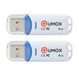 QUMOX 2X 4GB 4GB Pen Drive USB 2.0 Flash Stick Blu/Bianco