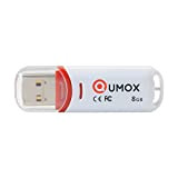 QUMOX 8GB 8 GB Pen Drive USB 2.0 Flash Stick Rosso/Bianco