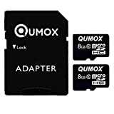 QUMOX x2 8 GB 8 GB Micro SD HC SDHC Veloce Memoria Carta Classe 10 TF