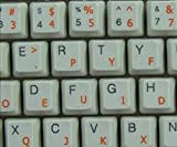 Qwerty Keys Adesivi Dvorak Trasparenti per Tastiere con Lettere di Colore Arancione - Adatto a Qualsiasi Tastiera
