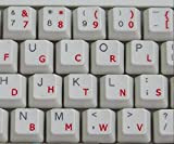 Qwerty Keys Adesivi Dvorak Trasparenti per Tastiere con Lettere di Colore Rosso - Adatto a Qualsiasi Tastiera