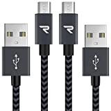 Rampow Cavo Micro USB [ 1M - 2Pezzi ] Trasferimento Dati e Ricarica Rapida, Antigroviglio Nylon, Cavo USB Micro USB ...