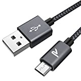 Rampow Cavo Micro USB [ 2M/6,6 FT ] Trasferimento Dati e Ricarica Rapida, Antigroviglio Nylon, Cavo USB Micro USB Compatibile ...