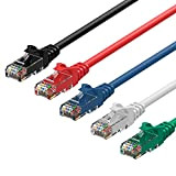 Rankie Cavo Ethernet, Rete CAT6 con Connettori RJ45, 0,9m, Pacco da 5-Colore