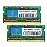 Rasalas PC3-10600S 16GB Kit (2X 8GB) DDR3 1333MHz SODIMM 2Rx8 Dual Rank 1.5V CL9 204-Pin Non-ECC Unbuffered Notebook Laptop RAM ...