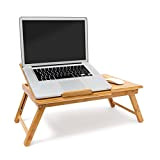 Relaxdays Tavolino Porta Laptop con Leggio, 30,5 x 72,5 x 35 cm, Altezza Regolabile, per Lavorare & Rilassarsi, Naturale, bambú, ...