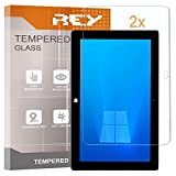 REY Pack 2X Pellicola salvaschermo per Microsoft Surface PRO 2 10.6", Pellicole salvaschermo Vetro Temperato 9H+, di qualità Premium Tablet