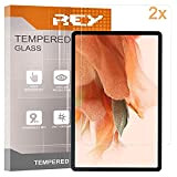 REY Pack 2X Pellicola salvaschermo per Samsung Galaxy Tab S7 Fe 5G - WiFi 12,4", Vetro temperato, di qualità Premium