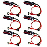 Rivo 6-Pack PCIe Dual Chip PCI-E 16x to 1x Powered Riser Adapter Card , 3 Led & 6 Pin Connector ...