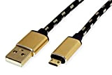 ROLINE GOLD - Cavo USB 2.0, tipo A ST - Micro B ST (reversibile), 1,8 m