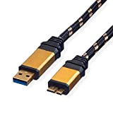 Roline Gold Cavo USB 3.0, A Maschio/Micro b Maschio 0,8m