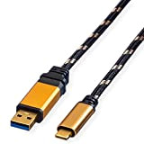 Roline Gold - Cavo USB 3.1, Tipo A - C, 1 m, Colore: Nero