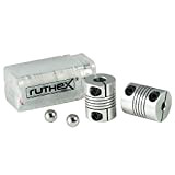 ruthex Giunto per stampante 3D 5x8 mm V2 con 2 sfere di allineamento - 2x accoppiatori NEMA con raccordo a ...
