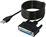 Sabrent Cavo USB Adattatore per Stampante, da USB 2.0 a Parallel DB25 IEEE 1284, Connettore femmina con viti di serraggio ...