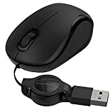 Sabrent Mouse da viaggio PC portatile, con cavo retrattile, Accessorio da viaggio (1200 dpi), per PC desktop, MAC, ideale per ...