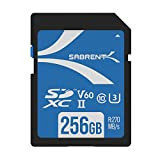 Sabrent Scheda SD 256GB v60, SDXC Card UHS-II, Memoria SD U3, Memory card con lettura fino a 270MB/S, per fotografi ...