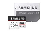 Samsung Memorie MB-MJ64GA PRO Endurance Scheda MicroSD da 64 GB, UHS-I U3, Fino a 100 MB/s, Adattatore SD Incluso, per ...