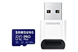 Samsung Memorie PRO Plus + Reader 512GB microSD Fino a 160MB/s UHS-I, U3, A2, V30, Full HD & 4K UHD ...