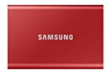 Samsung Memorie T7 MU-PC1T0R SSD Esterno Portatile da 1 TB, USB 3.2 Gen 2, 10 Gbps, Tipo-C, Rosso Metallico