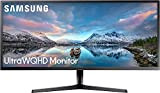 Samsung Monitor SJ55W (S34J552), Flat, 34", 3440x1440 (Ultra WQHD), 21:9, VA, 75 Hz, 4 ms, FreeSync, HDMI, Display Port, Ingresso ...