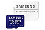 Samsung - PRO Plus microSDXC UHS-I U3, 128 GB, 160 MB/s Full HD e 4 K UHD con adattatore SD ...