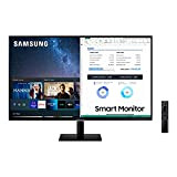 Samsung Smart Monitor M5 (S27AM502), Flat 27", 16:9, 1920x1080 (Full HD), Piattaforma Smart TV (Amazon Video, Netflix), Airplay, Mirroring, Office ...