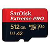 SanDisk 512 GB Extreme PRO scheda di memoria microSDXC + Adattatore SD, fino a 170 MB/sec, classe di velocità UHS ...