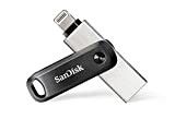SanDisk 64 GB, iXpand Go, Unità Flash con connettori Lightning e USB 3.0 per iPhone/iPad, Mac e PC