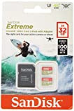SanDisk Extreme 32 Gb per Action Camera, MicroSDHC con Adattatore SD Twinpack, Classe 10, U3, V30, A1, Velocità di Lettura ...