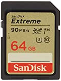 SanDisk Extreme 64GB, Scheda di Memoria SDHC Classe 10, U3, V30, velocità di lettura fino a 90 MB/sec, FFP