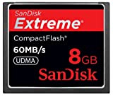 Sandisk Extreme CompactFlash Card 60 MB/s 8 GB memoria flash (8 GB, CompactFlash, 60 MB/s, 60 MB/s, nero