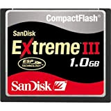 Sandisk Extreme III CompactFlash Memoria Flash, 1 GB, Velocità di Lettura 20 MB/s, Nero