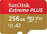 SanDisk Extreme Plus Scheda di Memoria microSDXC da 256 GB e Adattatore SD con App Performance A2 e Rescue Pro ...
