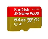 SanDisk Extreme Plus - Scheda microSDXC UHS-I U3 V30 A1 SDSQXBG-064G-GN6MA (ricondizionato certificato)