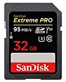 SanDisk Extreme PRO 32GB SDHC Memory Card up to 95MB/s, UHS-I, Class 10, U3, V30