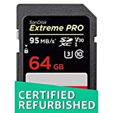 SanDisk Extreme PRO 64 GB, Scheda di Memoria SDXC, Classe 10, U3, V30, Velocità di Lettura 95 MB/s (Ricondizionato)