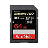 SanDisk Extreme PRO, Scheda di memoria da 64 GB SDXC fino a 300 MB / s, UHS-II, Classe 10, V90, ...