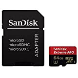 SanDisk Extreme Pro Scheda di Memoria MicroSDXC da 64 GB, Classe 10 UHS-I U3, Velocità di Lettura fino a 95 ...