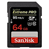 SanDisk Extreme Pro Scheda di Memoria SDXC 64 GB, 95 MB/s, Classe 10 UHS-I/U3, Nero