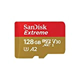 SanDisk Extreme Scheda Di Memoria microSDXC Da 128 GB E Adattatore SD, Rosso Oro