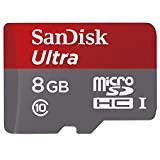 SanDisk Scheda di Memoria MicroSDXC UHS-I Classe 10, 8 GB, HC + Adattatore SD, Classe 10, Rosso/Oro