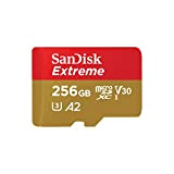 SanDisk Scheda microSDXC Extreme da 256 GB + adattatore SD + RescuePRO Deluxe, fino a 190 MB/s, con prestazioni app ...
