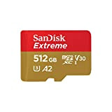 SanDisk Scheda microSDXC Extreme da 512 GB + adattatore SD + RescuePRO Deluxe, fino a 190 MB/s, con prestazioni app ...