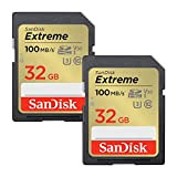 SanDisk Schede SDHC Extreme da 32 GB (confezione da 2) + RescuePRO Deluxe, fino a 100 MB/s, UHS-I, Classe 10, ...