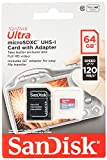 SanDisk Ultra 64 GB Scheda di Memoria microSDXC + Adattatore SD, con A1 App Performance, Velocità fino a 120 MB/sec, ...